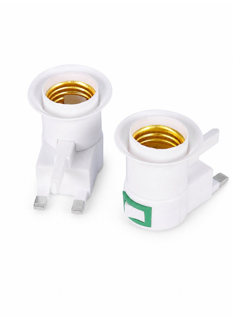 2PCS,E27 Light Holder with Switch UK Plug Lamp Socket LED Bulb Base Plug In Lamp Adapter for Home Lighting - Image 1