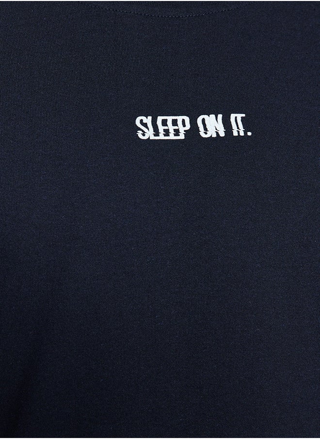 trendyol - Men's Navy Blue Printed Knitted Pajamas Set - Image 1