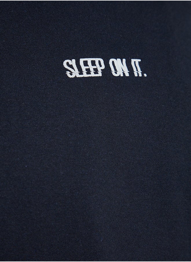 trendyol - Men's Navy Blue Printed Knitted Pajamas Set - Image 1