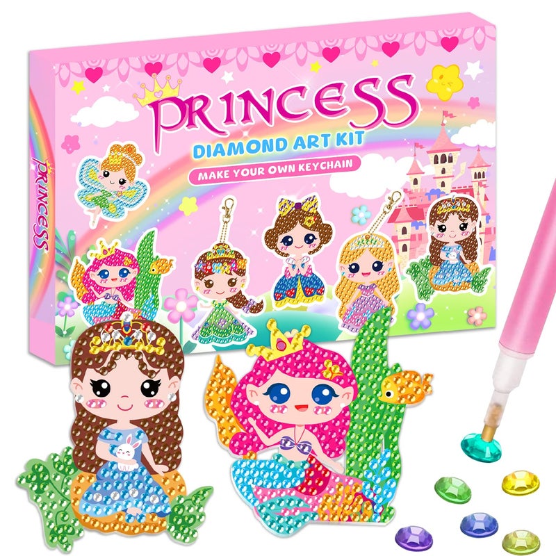 Labeol Arts and Crafts for Kids Ages 812 Creat Your Own GEM Keychains5D Diamond Art by Numbers GEM Art Kits for Kids Girls Toddler Crafts Age 67 68 1012 Princess - Image 2