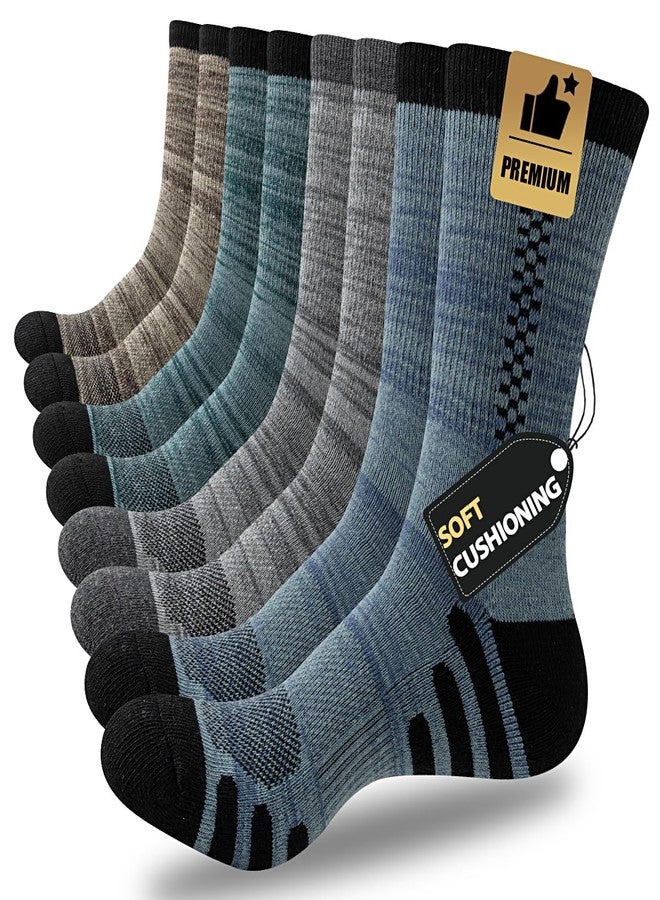JOYNÉE 8 Pairs Mens Crew Athletic Work Long Socks Calf Cushioned Socks for Sports Running Workout Gym,Multicolor 1,Sock Size:10-13 - Image 1