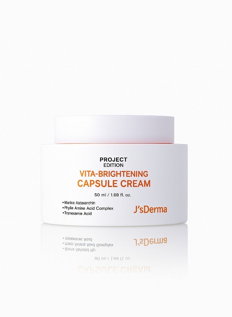 J'sDerma Vita-Brightening Capsule Cream 50ml | Korean Face moisturizing Cream I Brightening & Anti-Wrinkle Care with Tranexamic Acid, Niacinamide & Astaxanthin | Dark Spot & Radiance Cream - Image 2