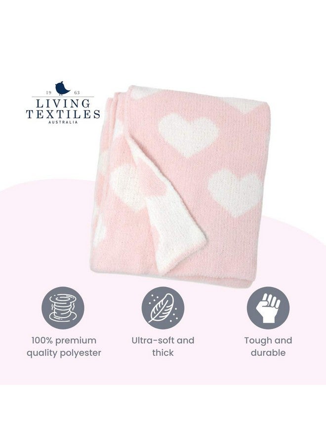 ليفينغ تكستايلز بطانية أطفال ناعمة من Pink Hearts Chenille مصنوعة من قماش مريح ممتاز للحصول على أفضل راحة للرضع والأطفال الصغار وحديثي الولادة والحضانة والفتاة والرمي وسرير الأطفال وعربة الأطفال والهدية، قلوب وردية 40X30 - Image 5
