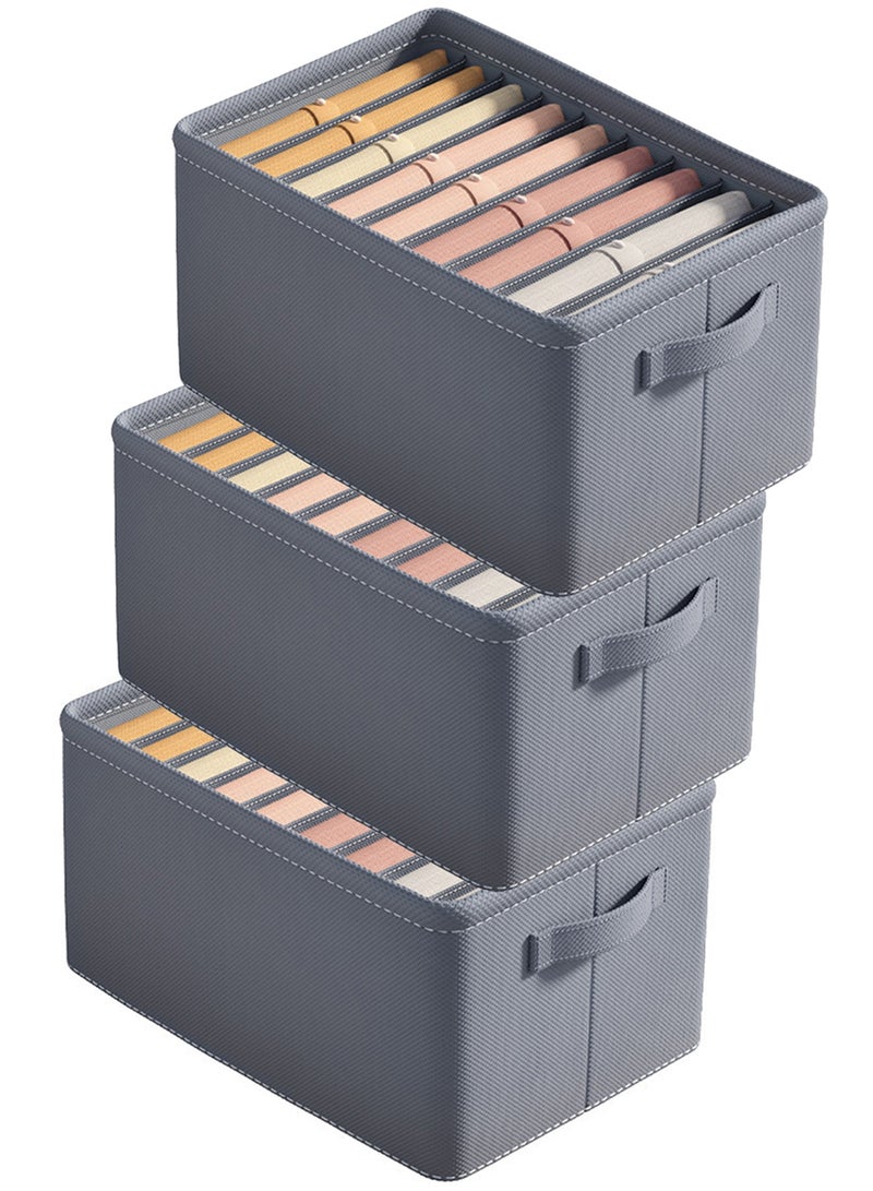 Qiccijoo Qiccijoo 3Pack Drawer Organizer Clothes 27 Cell Sock Underwear Drawer Organizer Dividers Foldable Closet Organizers Storage Boxes Storage Dresser Drawer Dividers for Baby Clothes,Bra,Scarves,Belt,Tie - Image 1