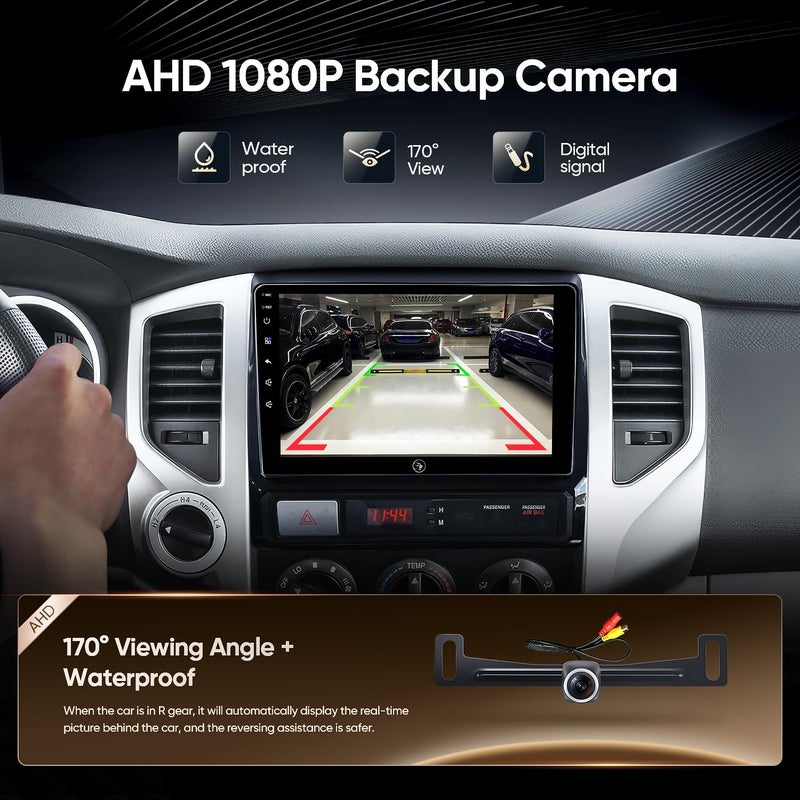 AINAVIGO 9" Car Stereo Radio for Toyota Tacoma 2005-2015 | Wireless CarPlay Android Auto | 5G WiFi GPS Navigation | IPS HD Touchscreen | Bluetooth/FM/SWC | Plug & Play with 1080P Backup Camera - Image 4