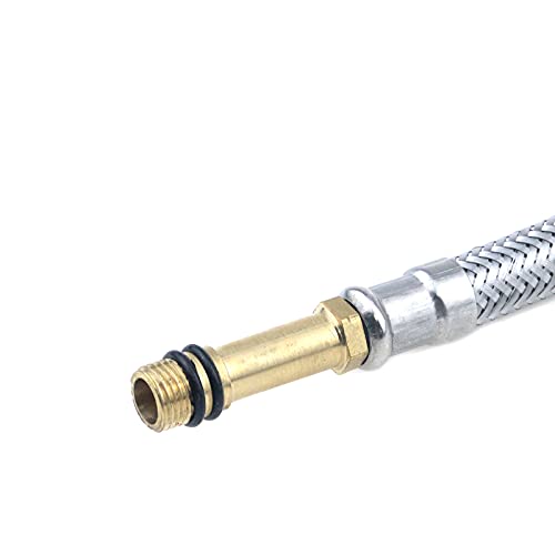 Semetall 24 Inch Faucet Water Supply Lines 2 Pack Stainless Steel Faucet Supply Lines Connector,Braided Supply Hose 1/4 Inch Female Compression Thread x M10 Male Connector - Image 5