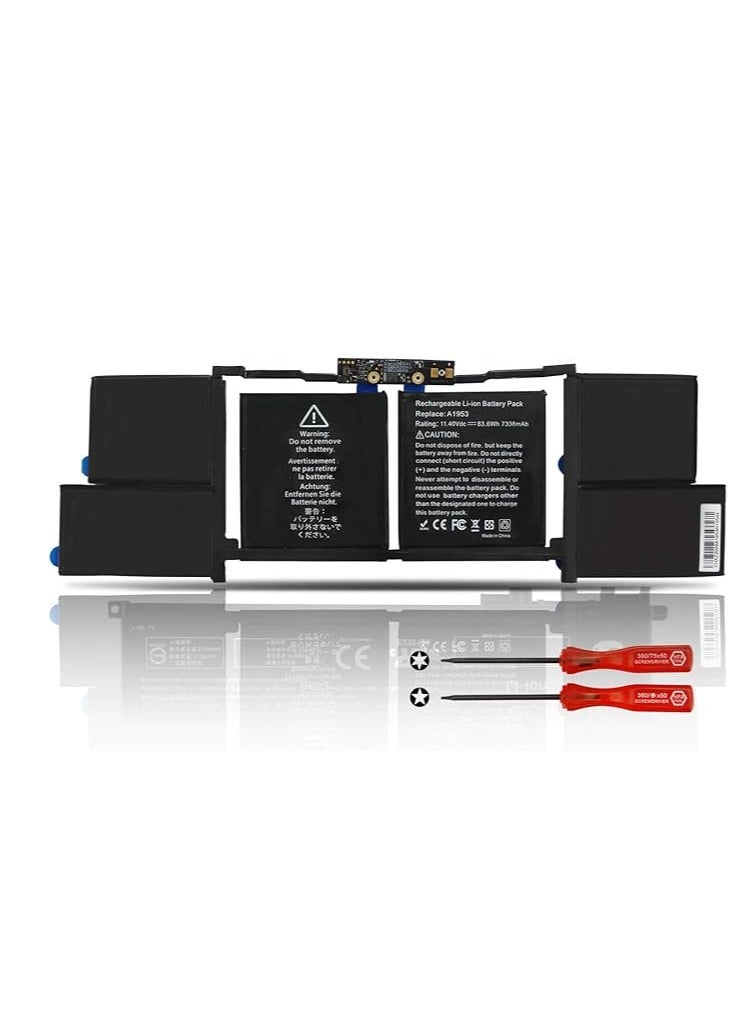 Terabyte Replacement A1953 Laptop Battery for MacBook Pro 15" Touch Bar A1990 EMC 3215 3359 BTO CTO Mid 2018 2019 MV902LL/A MV912LL/A MV922LL/A MV932LL/A MV942LL/A MV952LL/A MV962LL/A MV977 222 2LL/A 02B/A - Image 1
