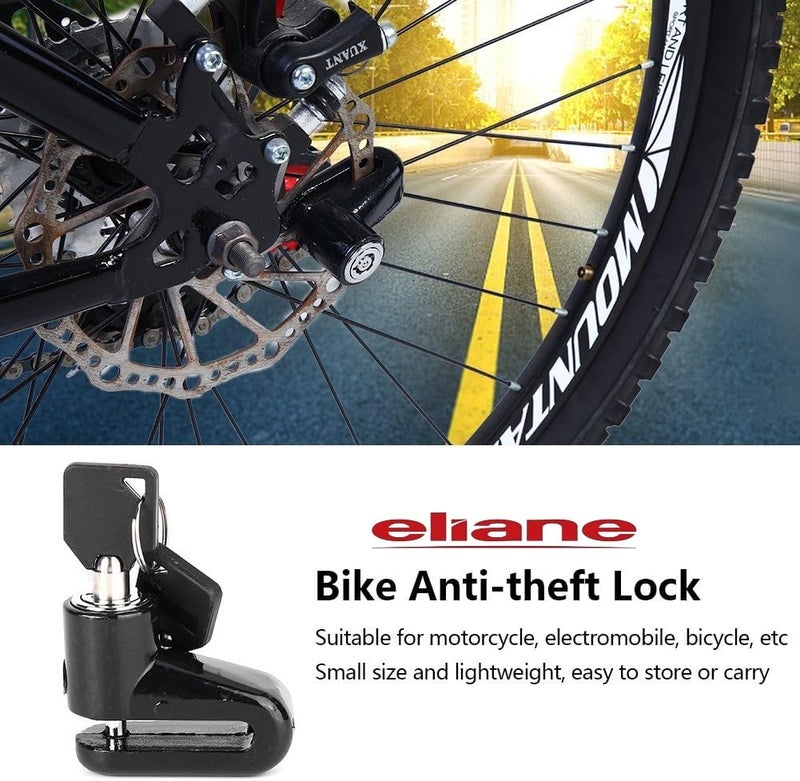 Eliane Disc Lock Motorcycle Brake Anti-Theft Waterproof for Motorcycles Bike Scooter Stainless Steel Heavy Duty Painted Finish Anti Theft 7mm Pin Wheel Locking Security Bike Accessories (Random-1Pcs) - Image 4