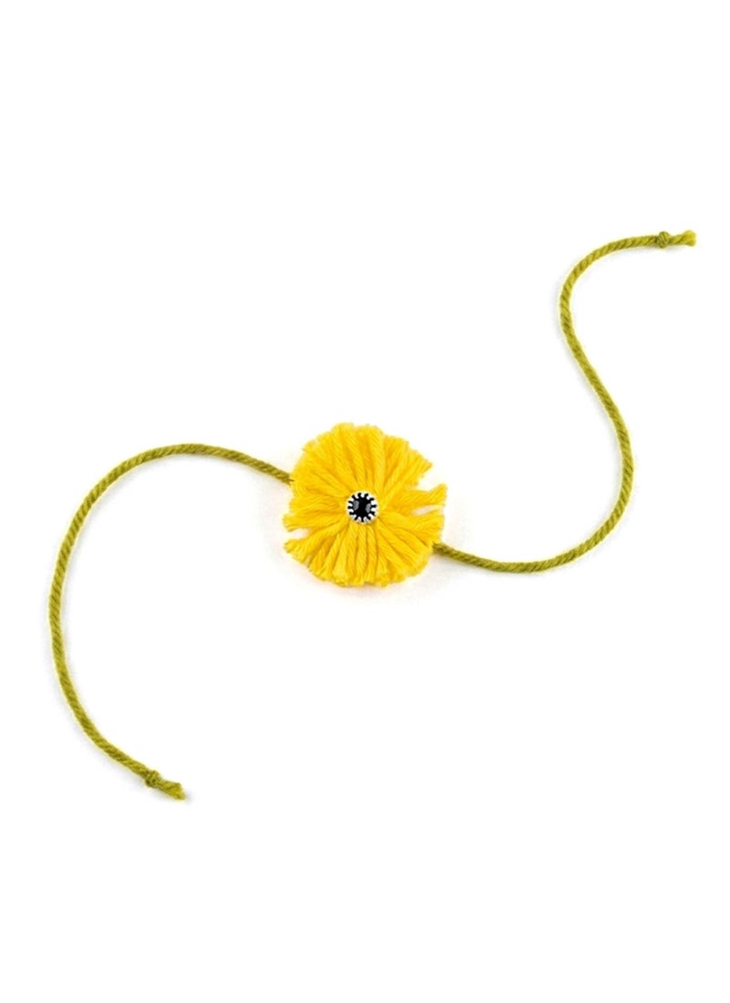 Madhoor Eco-Friendly Plantable Yellow Marigold Rakhi for Brother & Raksha Bandhan Gifting, 1 Piece - Image 3