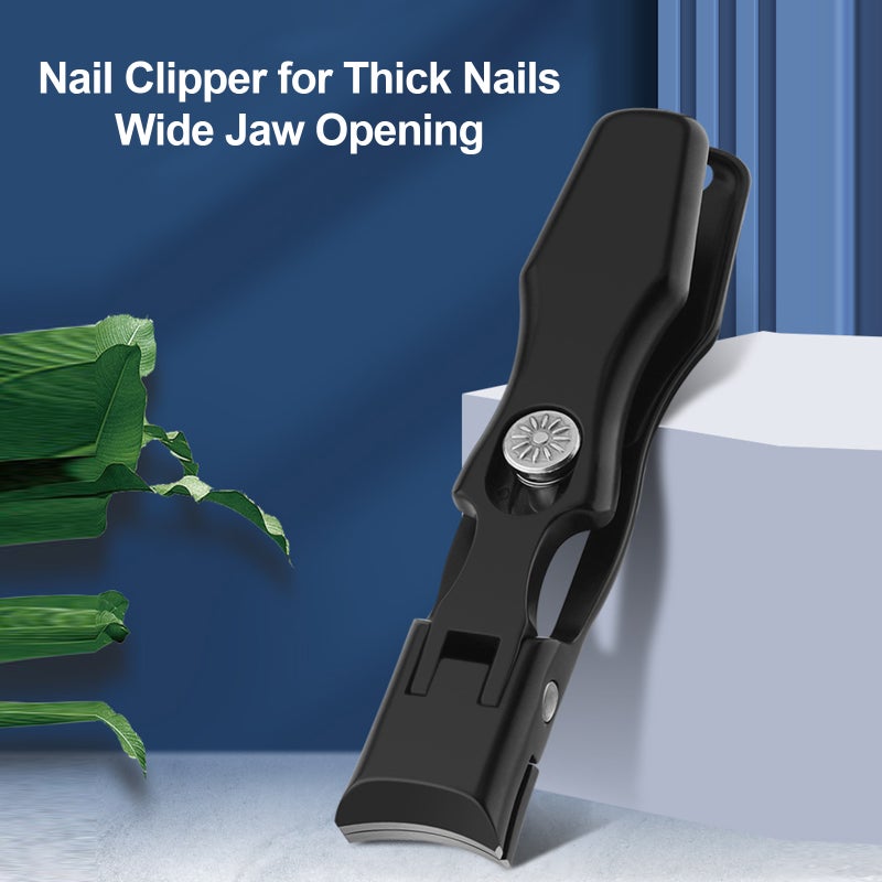 Splash-proof Nail Trimmer 1pc Silver Ultra-wide 16mm Opening Anti-splash Automatic Storage - Easy To Use Rivet Switch Nail Clipper For Thick Nails Home Professional Manicure - Image 2