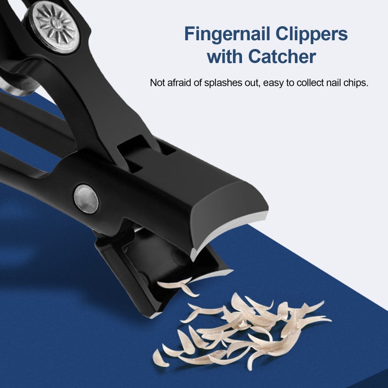 Splash-proof Nail Trimmer 1pc Silver Ultra-wide 16mm Opening Anti-splash Automatic Storage - Easy To Use Rivet Switch Nail Clipper For Thick Nails Home Professional Manicure - Image 3