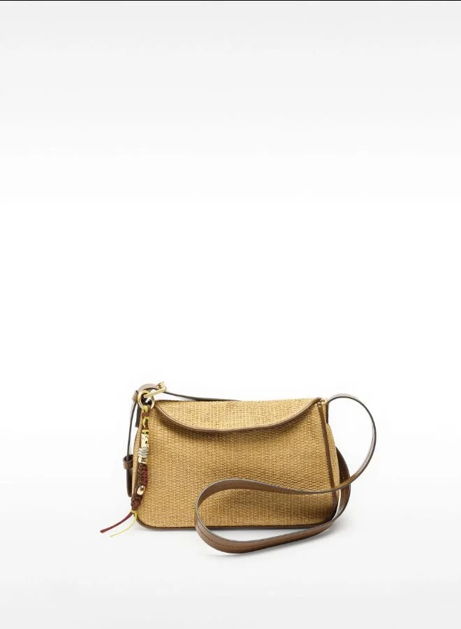 PARFOIS Crossbody bag with straw effect flap