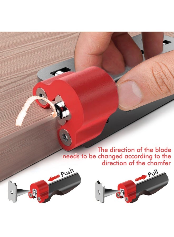 Edge-Band Trimming Tool – Woodworking Edge Trimmer / Chamferer for PVC Melamine & Ecological Boards, Edge-Band Trimming Knife with 4-Edge Tungsten Blades, Sliding Reinforced Version - Image 3