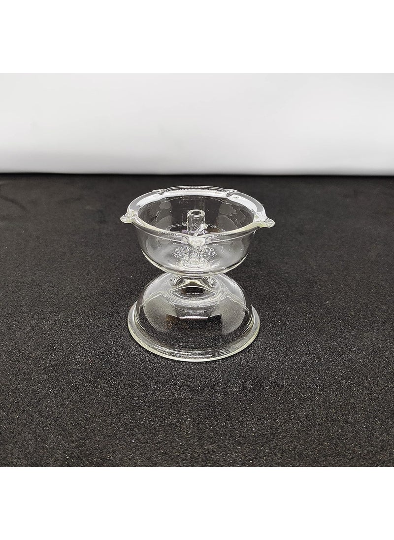 Sidhhi Glass Niranjan for Pooja Puja samagree Akhand Diya Mandir Cotton Wick lamp Diyas Decorative Oil LampDiwali Gifts Home Decor Height 2 inch  - Image 4