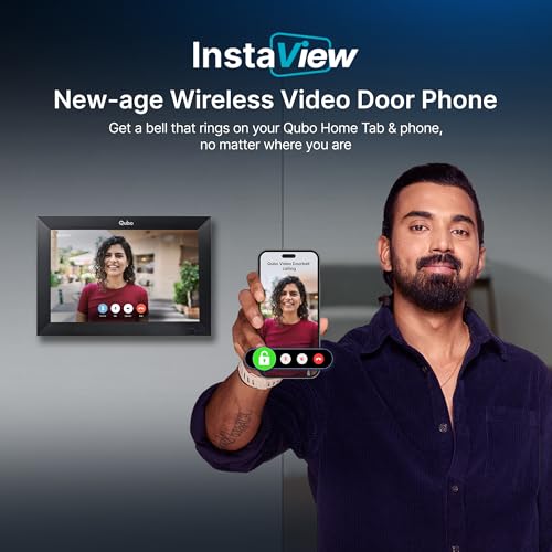 Qubo Instaview New Age Video Doorphone from Hero Group | 3MP Video Doorbell Pro 2K + Wireless Home Tab 1296p Resolution | Instant Phone & Tab Visitor Video Call | 2-Way Talk | Chime (Black) - Image 2