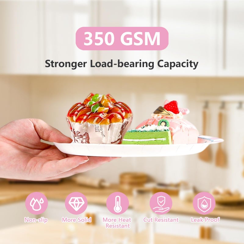 Grencian 96Pcs Pink Circus Party Supplies Welcome to Carnival Plates and Napkins Tableware Sets Circus Carnival Pink and White Stripes Disposable Decoration for Girls Birthday Festive Themed Serve 24 - Image 5