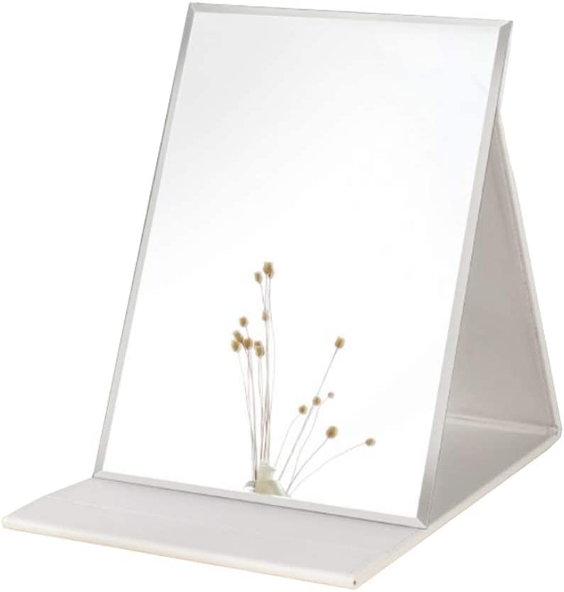 SNEHANSH SNEHANSH Folding Mirror with Stand Portable Makeup Vanity Mirrors Desk Standingfor Travel Camping Home 17Lx12W Cm White  - Image 1
