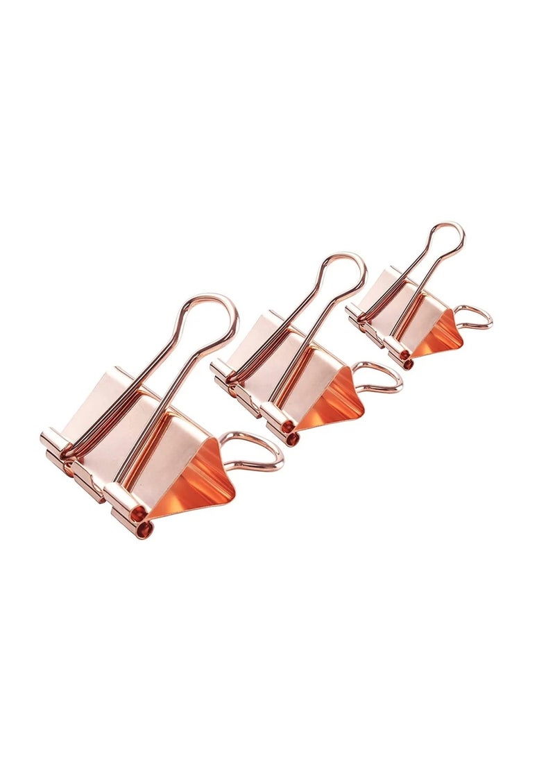 Flamingo Binder Clips Rose Gold 25mm  Metal Binder Clips Photo Clips for Home and Office Supplies Assorted Jumbo Paper Clip Holder for Files, Papers, Office Supply 48pcs - Image 3