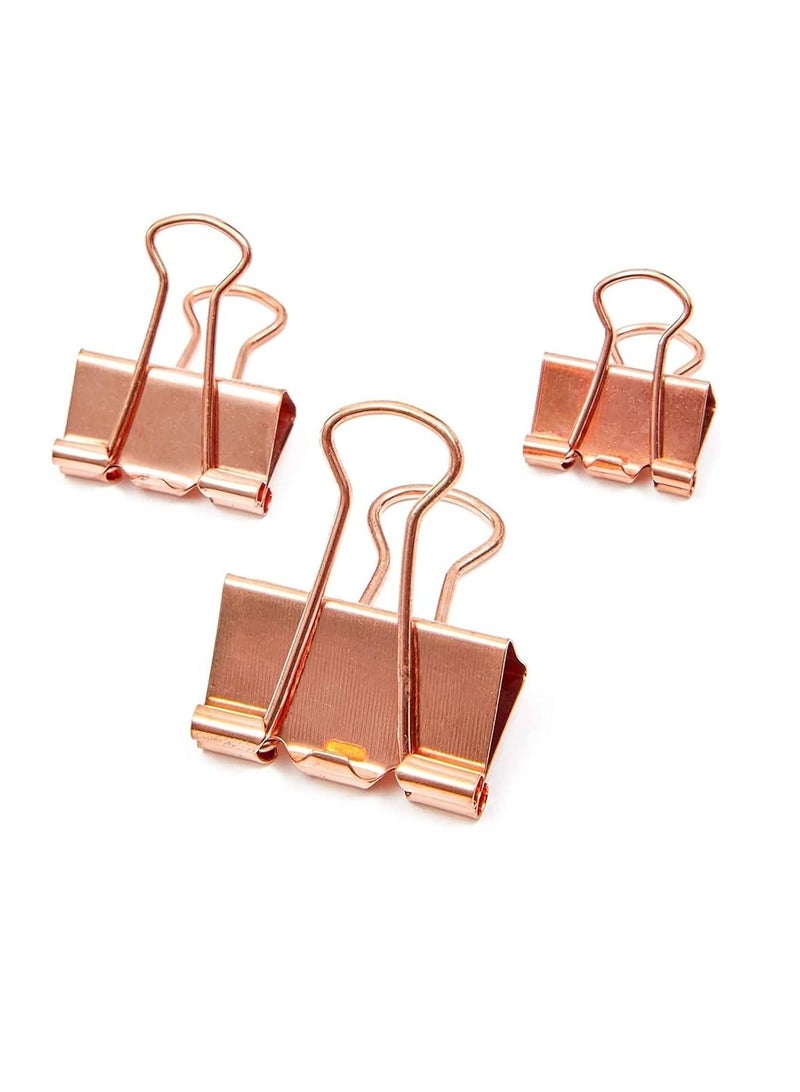 Flamingo Binder Clips Rose Gold 25mm  Metal Binder Clips Photo Clips for Home and Office Supplies Assorted Jumbo Paper Clip Holder for Files, Papers, Office Supply 48pcs - Image 2