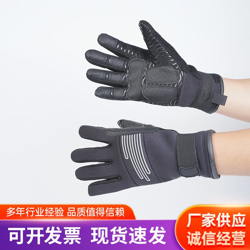 Water Rescue Gloves, Neoprene, Anti-Slip, Black - Image 3