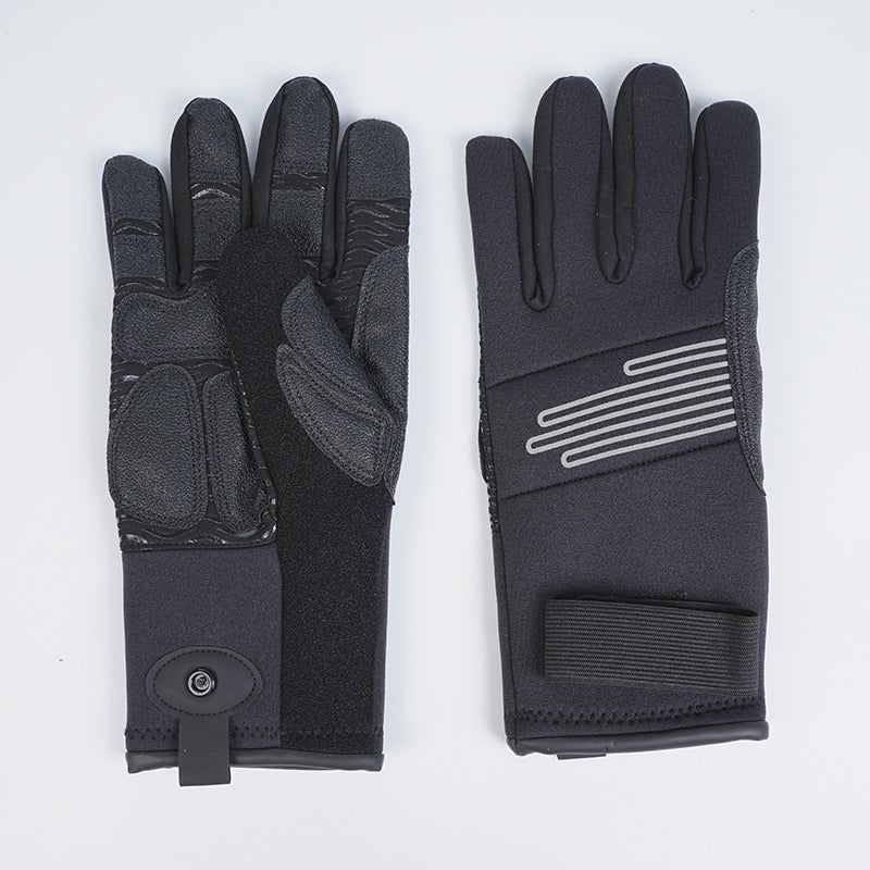 Water Rescue Gloves, Neoprene, Anti-Slip, Black - Image 1