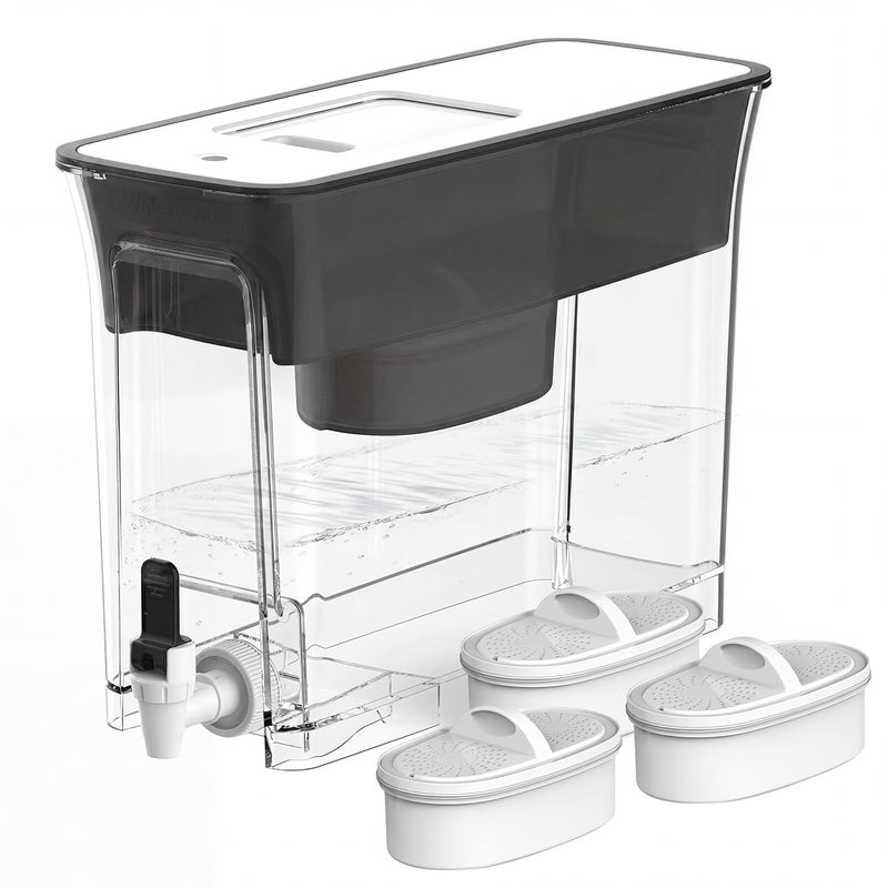 Waterdrop WFD40L Water Filter Dispenser with 3 Filters 35Cup Slim Water Filter Pitcher Large Capacity 200Gallon LongLife Reduces Chlorine PFOAPFOS and More BPA Free Black - Image 2