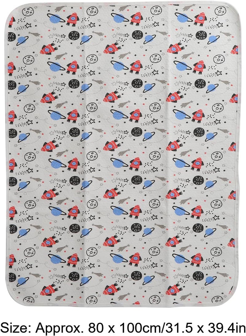 Changing Pad Liner, Washable Diaper Changing Pad for Baby, Breathable Cotton Changing Mat with Absorbent Core, Reusable 80x100cm Liner for Home and Travel (B Style) - Image 2