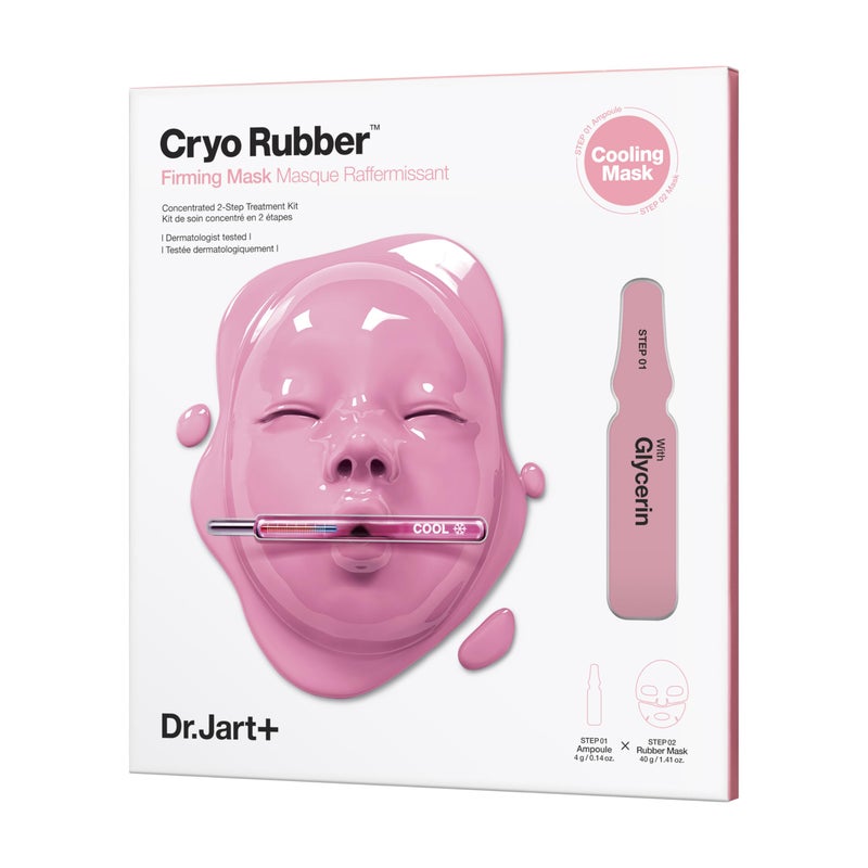 DrJart Cryo Rubber Firming Face Mask with Moisturizing Glycerin  Korean Skin Care  Travel Size 1 Pack