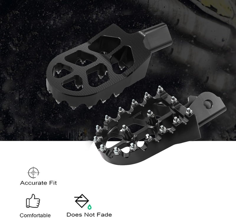 TIRGE Motorcycle Foot Pegs for CRF150F CRF230F 2003-2019 Dirt Bike - Black - Image 3