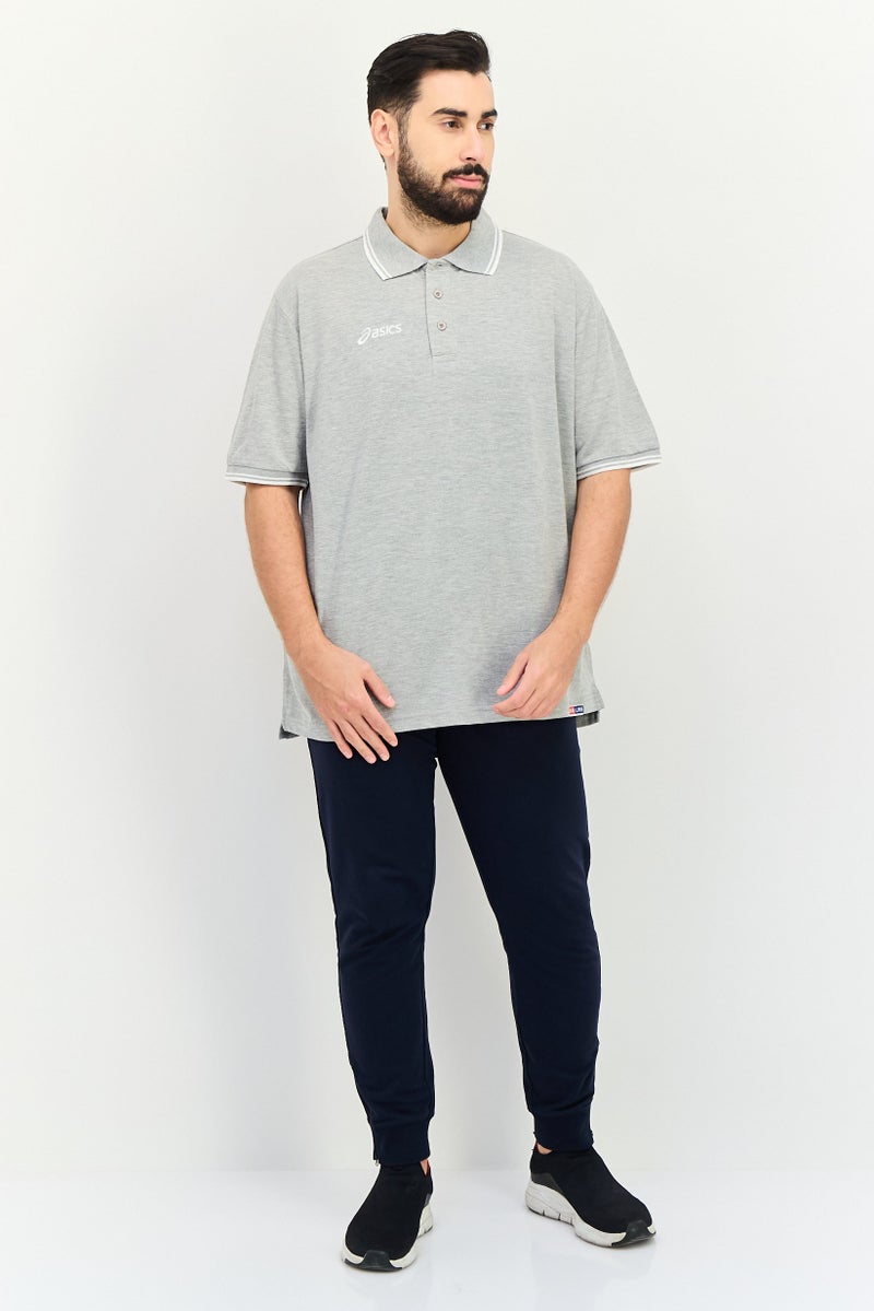 asics Men Sportswear Fit Short Sleeve Outdoor Polo Shirt, Grey - Image 2