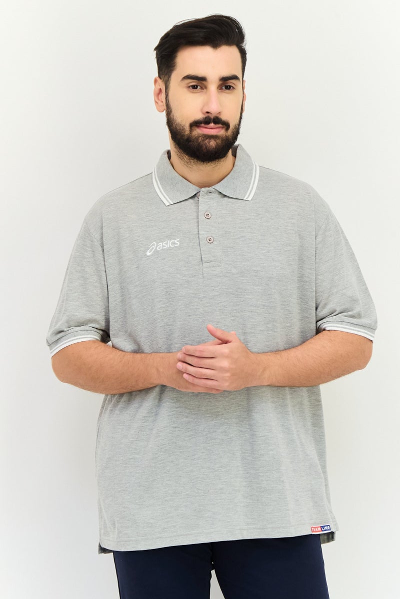 asics Men Sportswear Fit Short Sleeve Outdoor Polo Shirt, Grey - Image 1