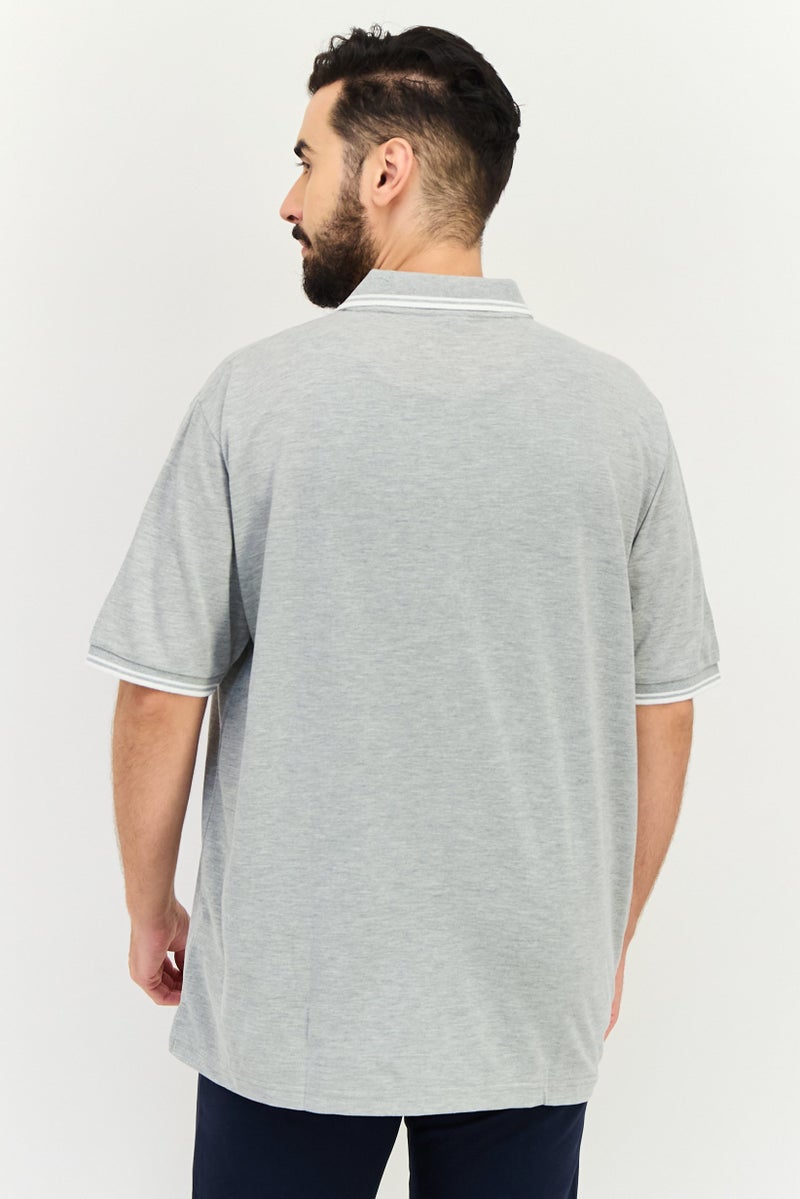 asics Men Sportswear Fit Short Sleeve Outdoor Polo Shirt, Grey - Image 4