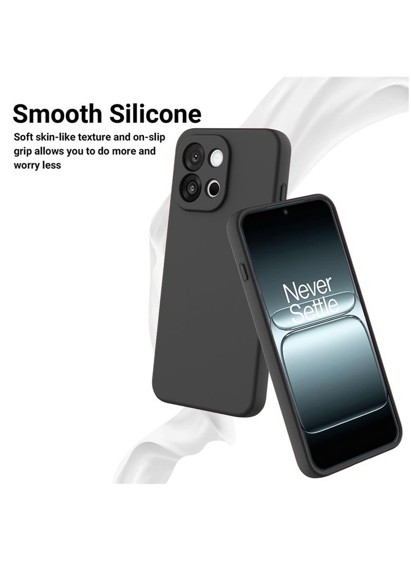 Wtech OnePlus 13T 5G 2025 Premium Soft Liquid Silicone Case Cover (MCRPSN) - Black - Image 3