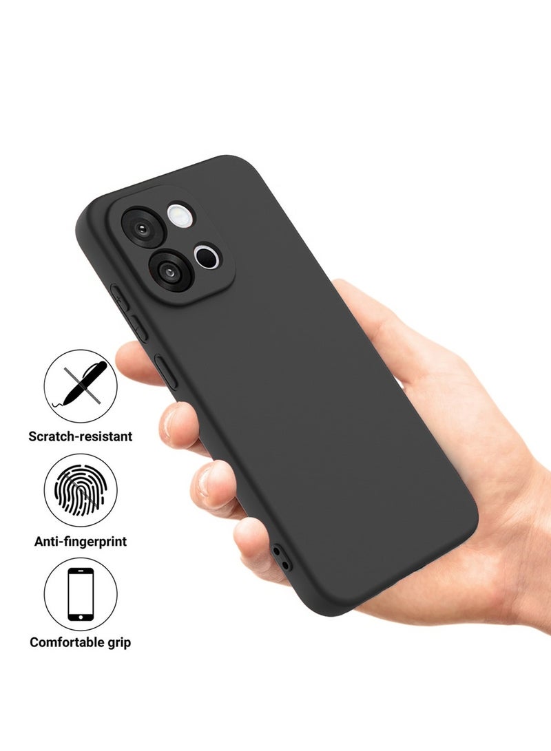 Wtech OnePlus 13T 5G 2025 Premium Soft Liquid Silicone Case Cover (MCRPSN) - Black - Image 2