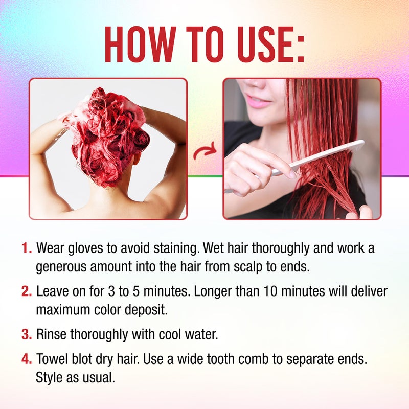 Punky Colour 3-in-1 Color Depositing Conditioner & Hair Cleanser - Redilicious, Semi Permanent Hair Color Conditioner, Cruelty-Free Hair-Dye, 8.5 fl oz. - Image 4