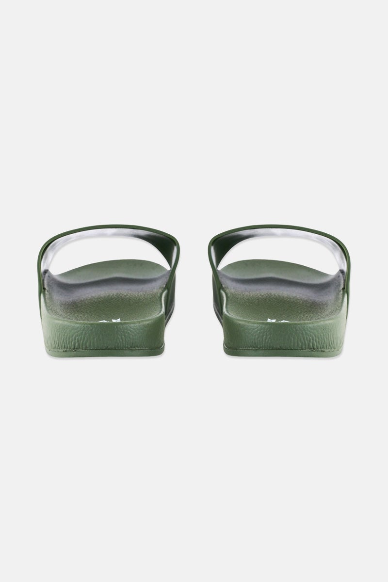 RBX Men Brand Logo Slip On Slides, Dark Green  - Image 2