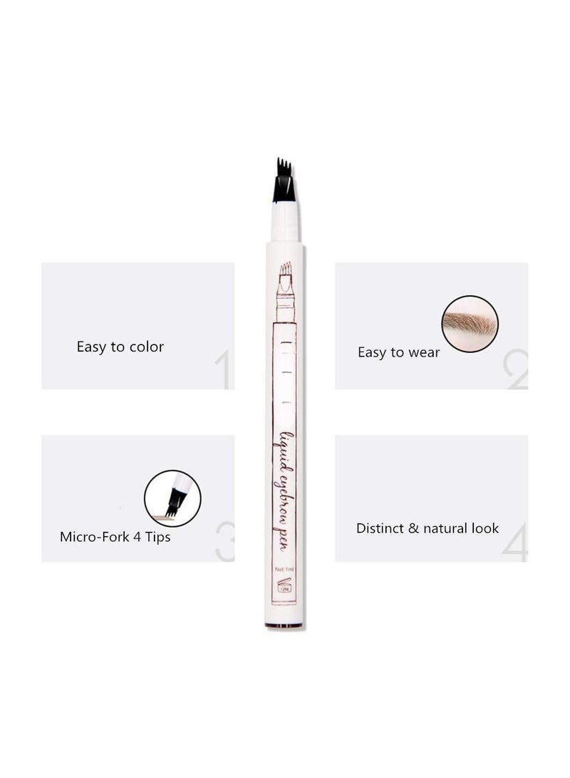 SYOSI Eyebrow Pen, 4 Point Eyebrow Pencil Waterproof Eye Brown Makeup,Eyebrow Kits with 3 Eyebrow Stencil,1 Brow Razor (2# Brown) - Image 5