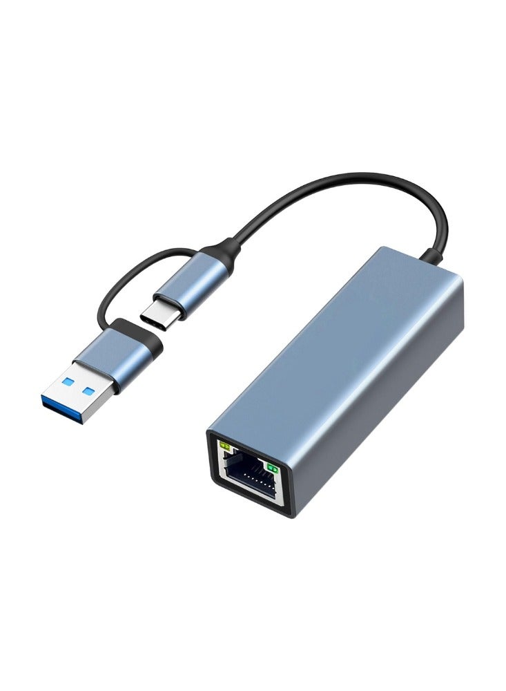 محول USB 3.0 وUSB-C إلى إيثرنت – شبكة سلكية RJ45 بسرعة 10/100/1000 ميجابت – متوافق مع ويندوز، ماك، لينكس - Image 1