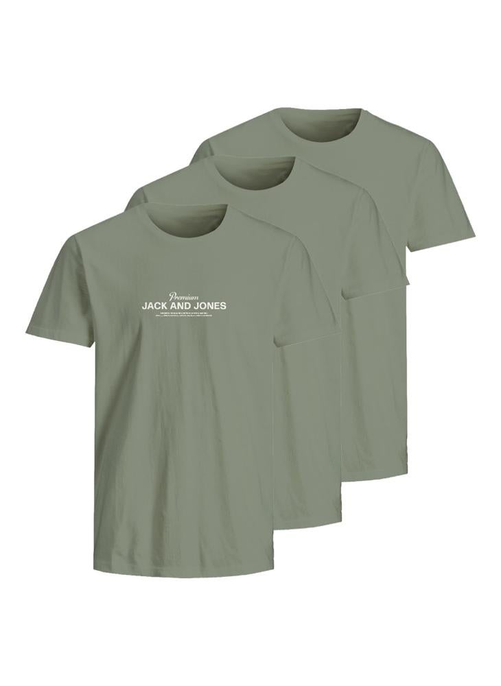 JACK & JONES 3 Pack Jprblaferris Logo Crew Neck T-Shirt  - Image 1