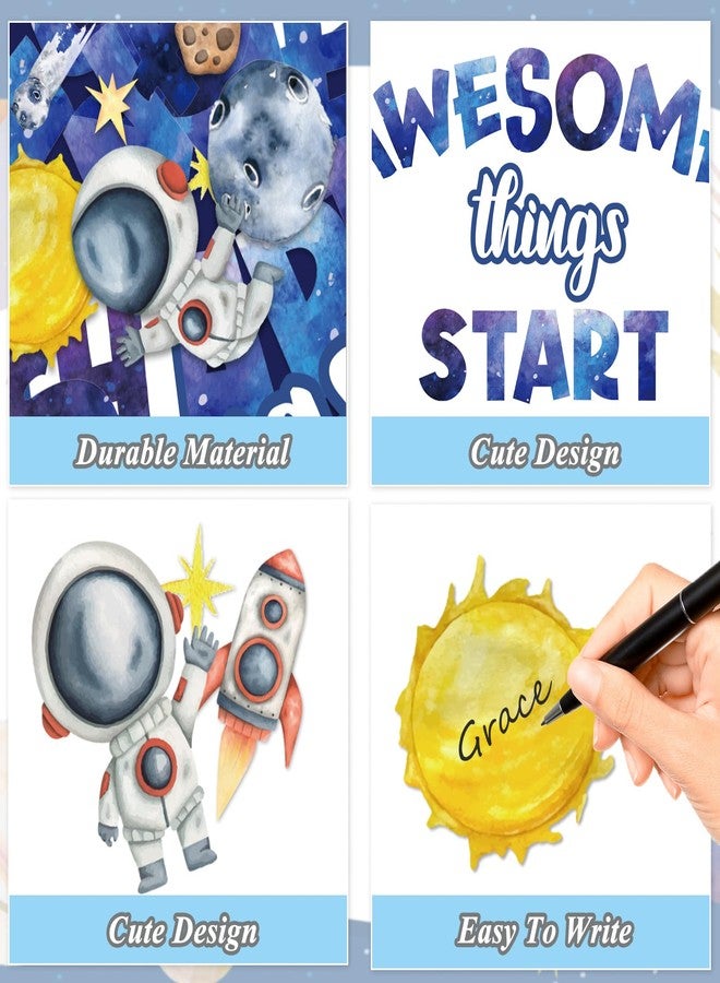 FYSUIMU 52 Pcs Outer Space Bulletin Board Decoration Set Awesome Things Start Here Cutouts Galaxy Inspirational Paper Cutting with Glue Points for Back to School Party Classroom Wall - Image 3