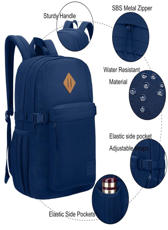 SUPACOOL Lightweight Casual Backpack for Men and Women, Large Backpack for School Boys and Girls, Blue, 16.5 Inch, Modern - Image 3