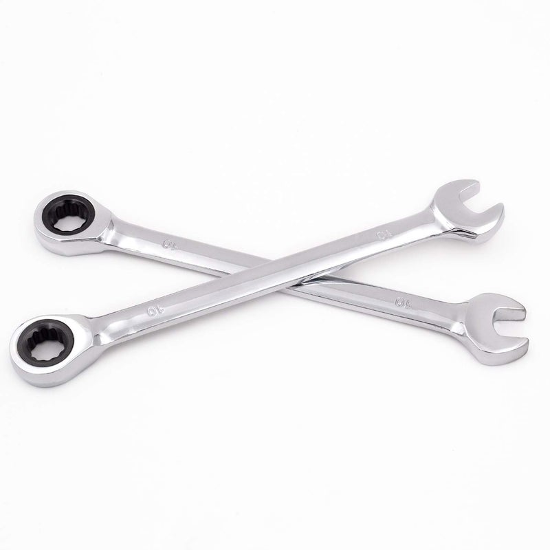Kinjoek 2 Pcs 10Mm 12Pt Ratchet Wrench Metric Ratcheting Wrench Set With 5 - Image 5