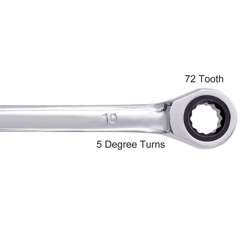 Kinjoek 2 Pcs 10Mm 12Pt Ratchet Wrench Metric Ratcheting Wrench Set With 5 - Image 4