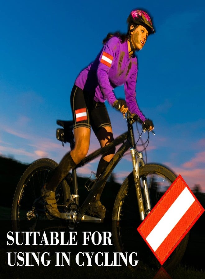 Juinte 8 Piece Reflective Safety Patch Set with Dual Sizes for Night Workers, Firefighters, Dog Tactical Undershirts, Compatible with Sportswear rain Jackets Police Rescue Gear(Green Orange) - Image 4