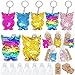 CiciBear 60 Pack Night Owl DoubleDeck Flip Sequin Party Sets with 20 Keychains 20 Thank You Tags and 20 Bags for Forest Animal PartyBirthdayCarnival Goodie Bag Stuffers 5 Colors - Image 3