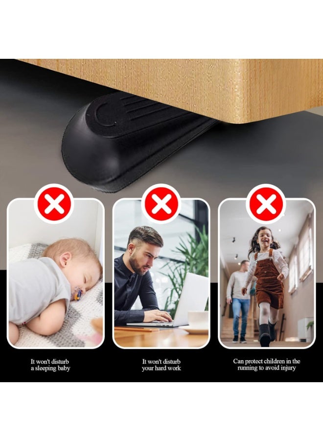 Sunspire 5-pack door stopper for door bottom, plastic door stopper, durable black angled wedge wedge chock, sturdy stackable door stop with non-slip base, ideal for preventing door slamming, suitable for indoor and outdoor use, and all floor types - Image 4