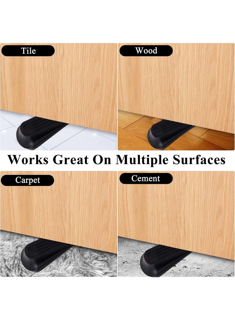Sunspire 5-pack door stopper for door bottom, plastic door stopper, durable black angled wedge wedge chock, sturdy stackable door stop with non-slip base, ideal for preventing door slamming, suitable for indoor and outdoor use, and all floor types - Image 5