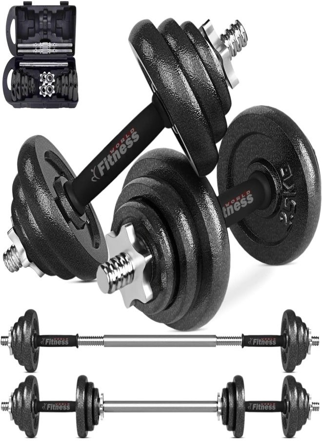 Fitness World - Fitness World 15 kg iron dumbbell with bag Black - Image 1