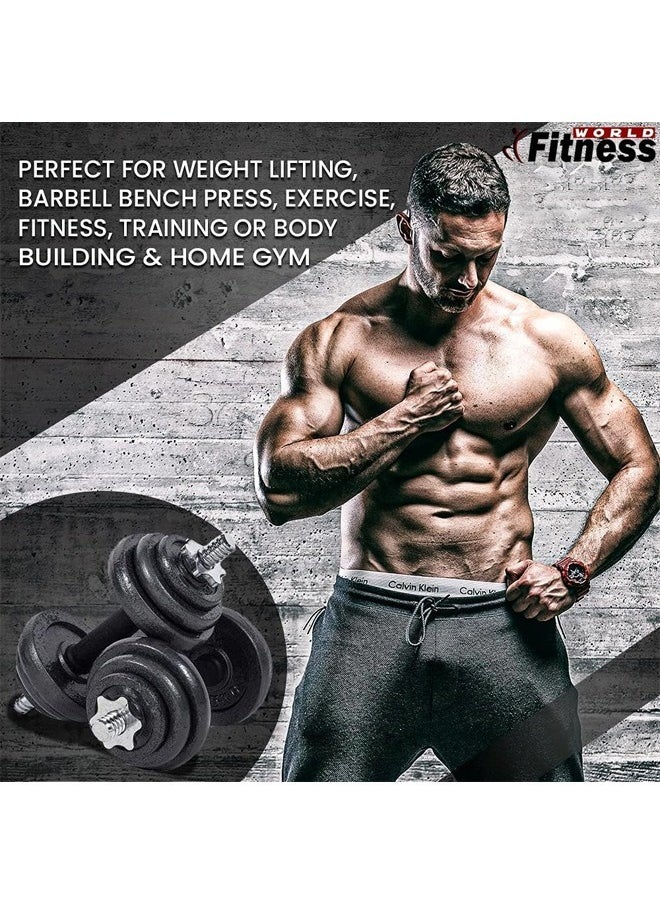 Fitness World - Fitness World 15 kg iron dumbbell with bag Black - Image 1
