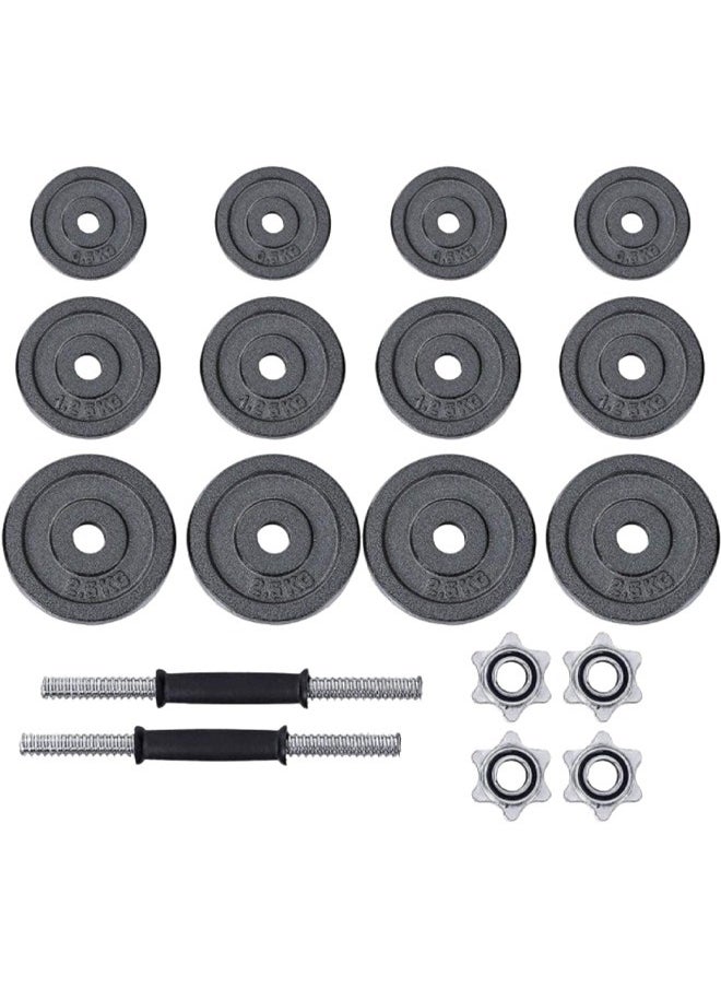 Fitness World - Fitness World 15 kg iron dumbbell with bag Black - Image 1